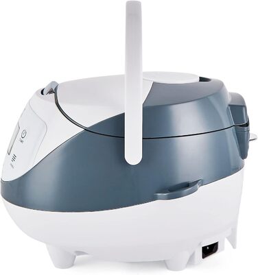 Yum Asia Panda Mini Rice Cooker with Ninja Ceramic Bowl and Advanced Fuzzy Logic (3.5 Cups, 0.63 Liters) 4 Rice Functions, 4 Multicooker Functions, 220–240V White / Grey