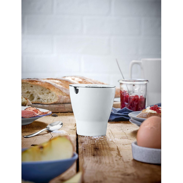 Цукорниця WMF Barista з ложкою, 130 г, порцеляна, нержавіюча сталь Cromargan, для сипучого та кускового цукру