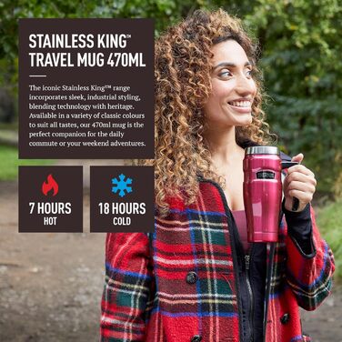 Термос König Travel Mug з нержавіючої сталі - Матовий Чорний (470 мл)