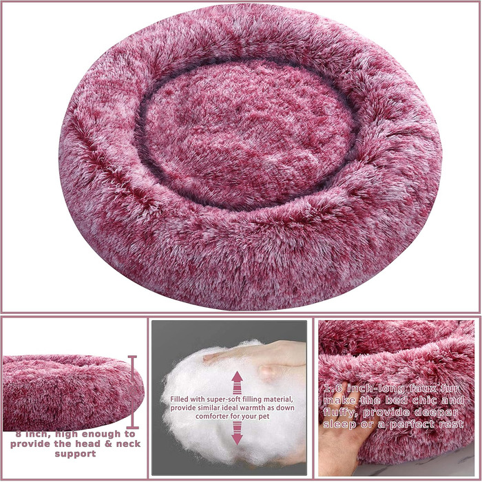Крісло-гніздо для собак XXXL, Рожеве. Крісло-лежанка для собак з антистресовим покриттям, знімний та пральний чохол, 115 см