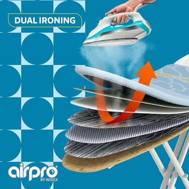 Покриття для прасувальної дошки 6-шарове для парогенератора, розмір XL, універсальне, 125x50 см, без води під дощею, прасування на 50% швидше, Made in Europe, Flagstones Lila XL