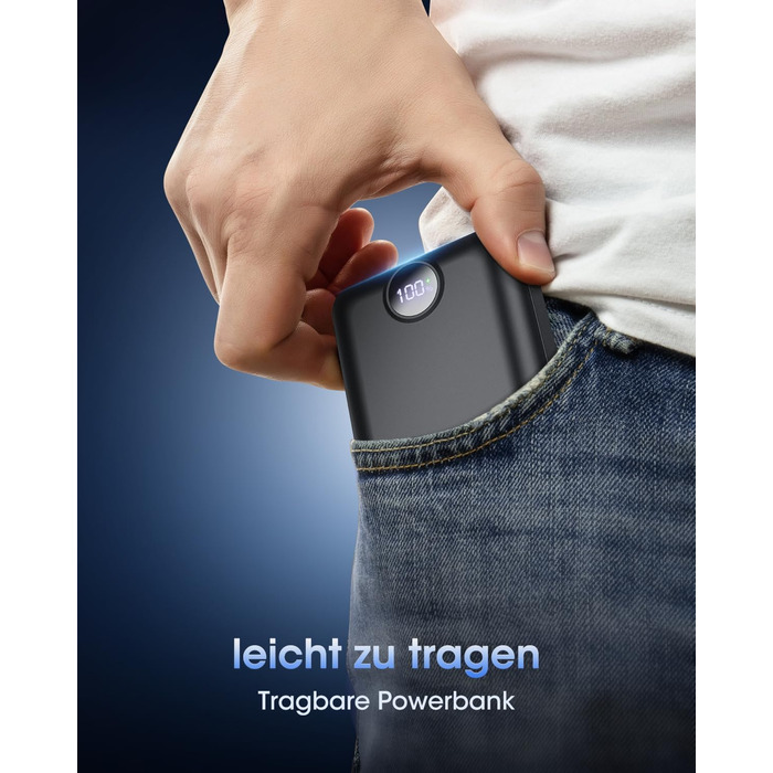 Power Bank 50000mAh з LED дисплеєм: Швидка зарядка 22.5W, USB-C, 3 виходи та 2 входи (Чорний)