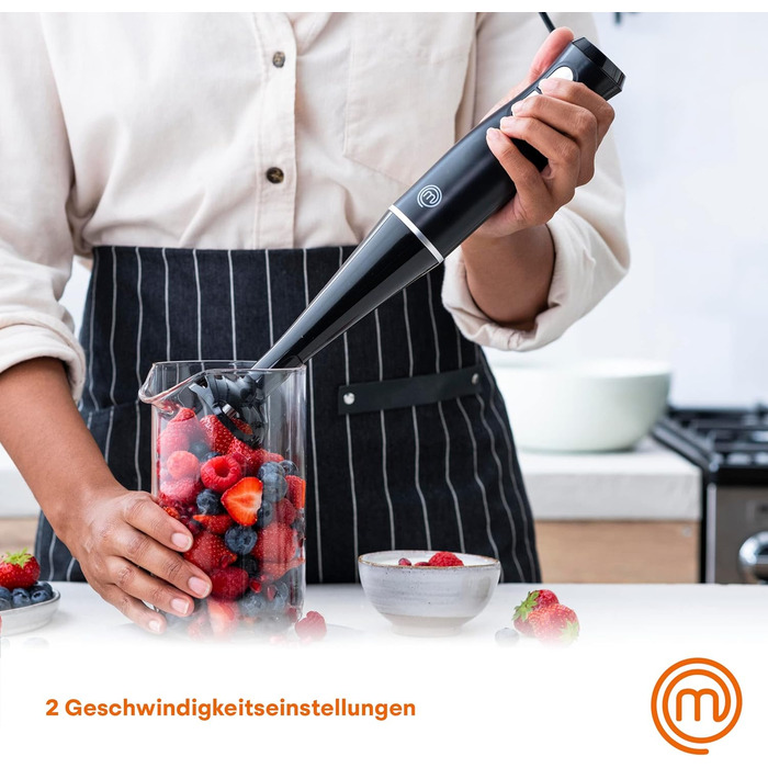 Стабілізатор MasterChef Edelstahl 3 в 1: блендер, міксер, пінозбивач. 400W, 2 швидкості, для кухні, миється в посудомийній машині