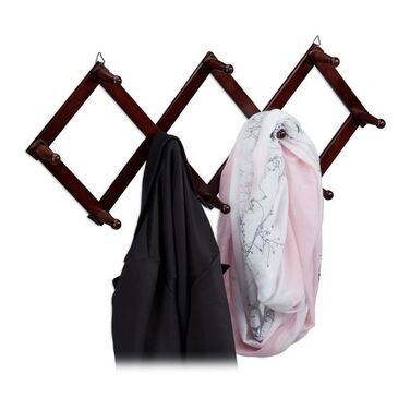 Relaxdays Wooden Folding Clothes Rack