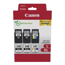 Комплект картриджів Canon PG-540L та CL-541XL (3 шт: 2 чорних L, 1 кольоровий XL) для принтерів Canon PIXMA, оригінальні