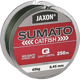 Jaxon Braided Line SUMATO Catfish - Wels Wallerschnur - Braided Line 250m (€0.09/m) (0.45mm/Breaking Strength 65kg)