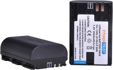 Акумулятор PowerTrust LP-E6/LP-E6N та зарядний пристрій для Canon EOS R5, R5 C, R6, R7, R, 60Da, 60D, 70D, 80D, 90D, 5DS R, 5Ds, 5D Mark II, 5D Mark III, 5D Mark IV, 6D, 6D Mark II, 7D, 7D Mark II