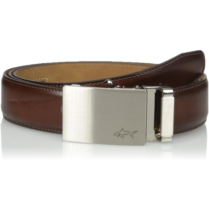 Чоловічий шкіряний ремінь Greg Norman з регульованою пряжкою, коричневий (1 шт.)