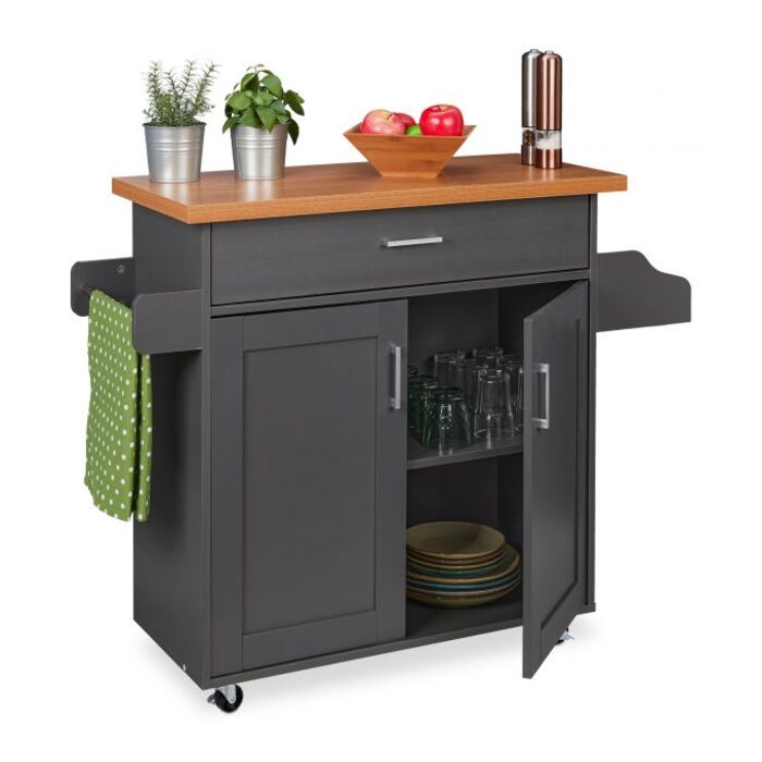 Relaxdays Kitchen Cart with Work Surface