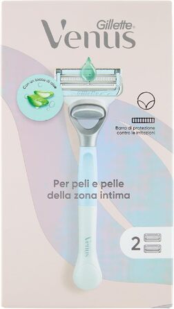 Жіноча бритва Gillette Venus для зони бікіні з 5 смінними лезами, захисна бритва для чутливої шкіри (Venus 2up)