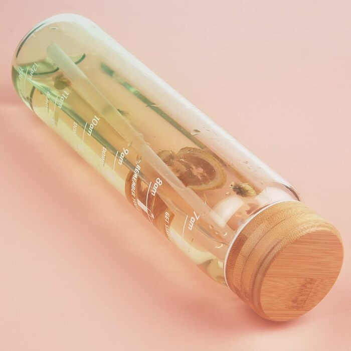 1 Liter Drinking Bottle Glass with Straw & Time Marker, 1L Motivational Glass Water Bottle with Protective Sleeve, Borosilicate Glass Bottle for Carbonated Drinks, Leak-Proof (Gradient Green)