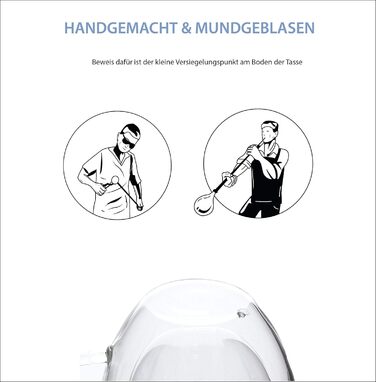 Набір склянок для лате макіато Zobel 350 мл (4 шт.) з ручкою, подвійні стінки, боросилікатне скло, з підставками та ложками