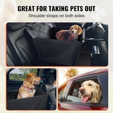 Автокрісло для собак VEVOR - чорне, водонепроникне, до 22 кг