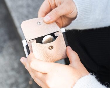 Мінімалістичний гаманець Jaimie Jacobs Nano Boy Pocket з текстилю та натуральної шкіри для карток, з витяжним ремінцем, для чоловіків і жінок, коричневий