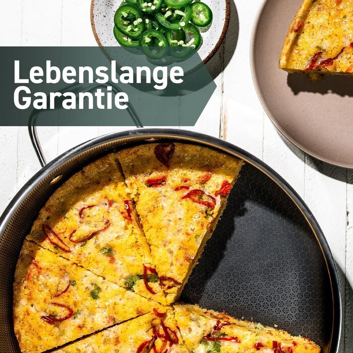 Сковорода HexClad Hybrid з антипригарним покриттям з кришкою, 4.5 л, для плити та духовки, сумісна з індукцією