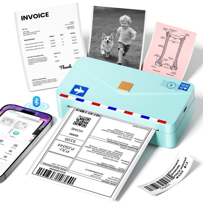 Phomemo Mini M04AS: Портативний Термопринтер Bluetooth для iOS/Android, 15/53/80/110 мм, 300DPI, для документів, фото, етикеток