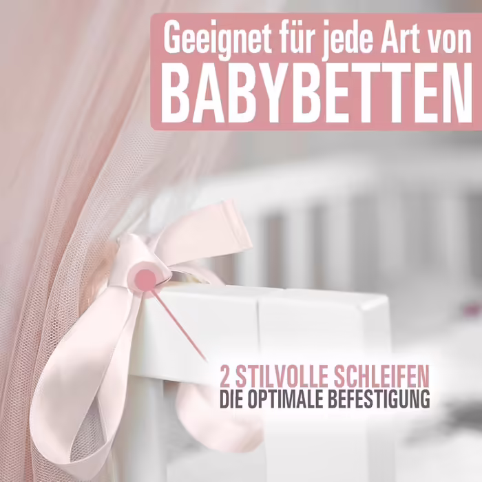 Балдахін DREAMYBAMBINI для дитячого ліжечка, кремово-бежевий з рожевим відтінком, захисна москітна сітка, декор у кімнату принцеси, 170x960 см