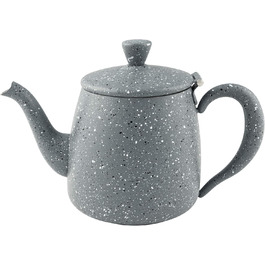 Café Olé PT-048 Cafe Ole Premium Teakettle, 18/10 Stainless Steel, 48 Ounces, Drip-Free Pouring, Hollow Handles & Flip-Top Lid, (48oz, Grey Granite)