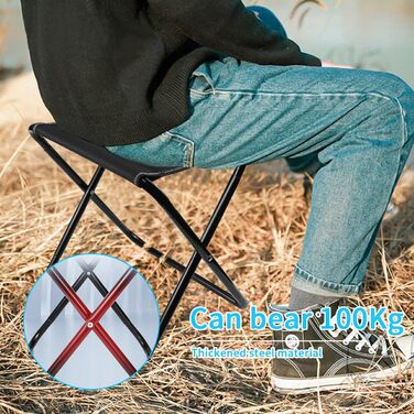 Розкладний туристичний стільчик для відпочинку на природі: кемпінг, риболовля, пікнік, пляж. З сумкою для зберігання