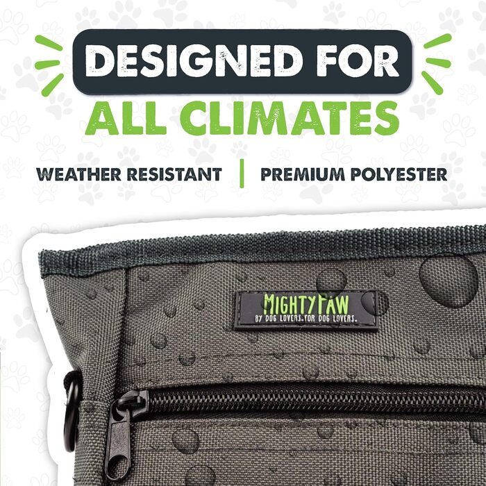 Сумка для ласощів Mighty Paw для собак 2.0 | Фідер-сумка для тренування собак - Сумка для ласощів для собак - Сумка для ласощів для тварин з ремінцем, Hands-Free - Магнітна застібка (Помаранчевий/Сірий)