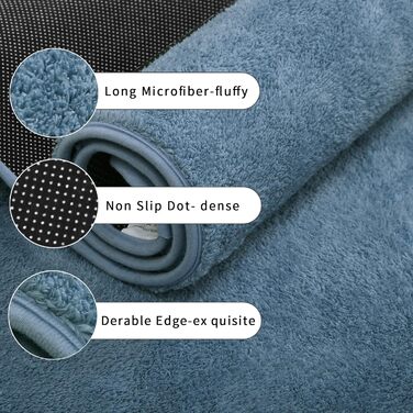 Килим з мікрофібри 120x170 см - Можливий для прання, короткий ворс для вітальні та спальні, м'який, пухнастий, сучасний однотонний дизайн, антрацит (200 x 300 см, прямокутний)