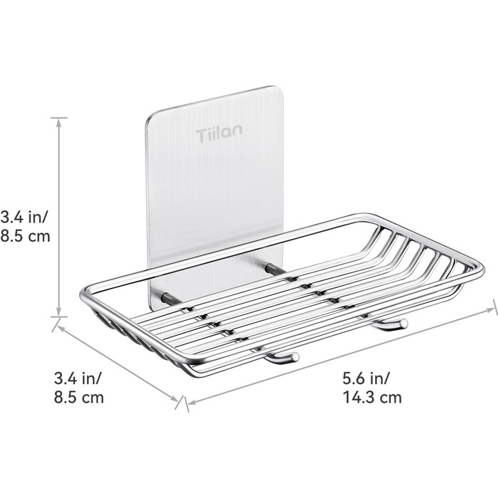 Самоклеюча мильниця для душу та ванної кімнати Tiilan - нержавіюча сталь, срібляста