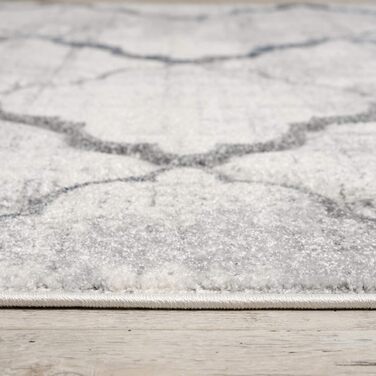 Килим для вітальні SANAT Modern Design - короткий ворс, для вітальні, спальні, кухні, ручна обробка, сертифікат Öko-Tex 100, сірий, 80x150 см