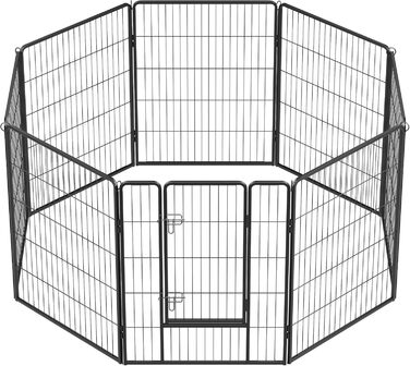 Вольєр для тварин Feandrea Freilaufgege, XXL (77 x 100 см), чорний, з 8 панелей, DIY, для дому та вулиці