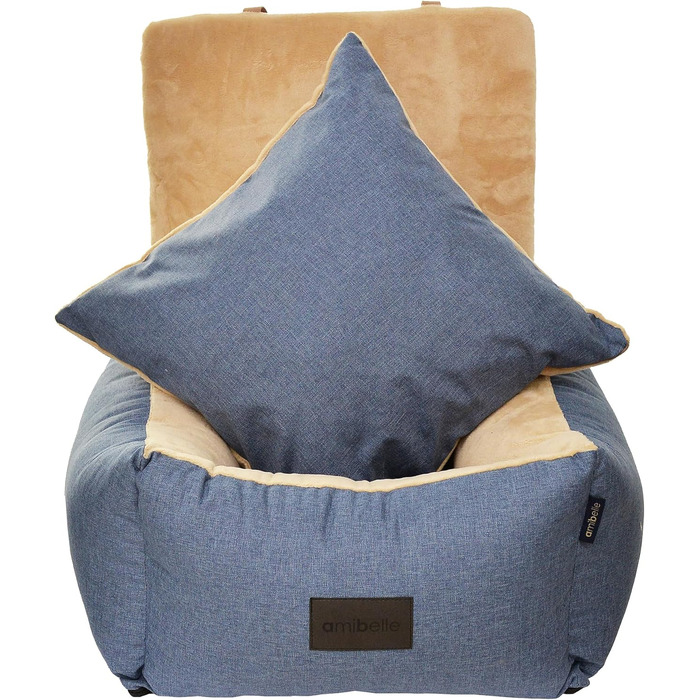 Автокрісло для собак та котів, Universal, миється, чорне, штучна шкіра, 55 x 55 см (Bella Jeans)