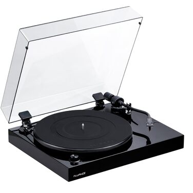 Програвач вінілу Fluance RT82 Referenz High Fidelity з картриджем Ortofon OM10, чорний глянцевий