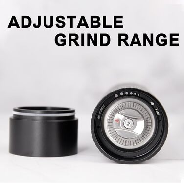 Homnoble Professional Pepper Grinder - High-Performance Metal Pepper Grinder, Manual Pepper Grinder with Adjustable Coarseness and Stainless Steel Blade
