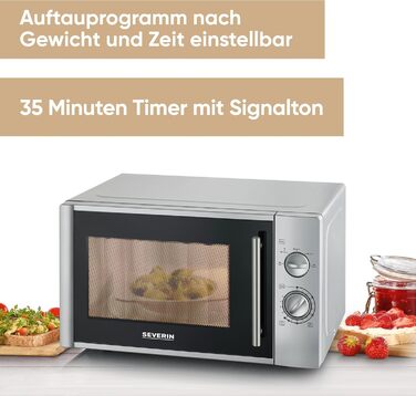 Мікрохвильова піч Severin 2-в-1 з грилем 700 Вт, 28 л, сірий, MW 7771