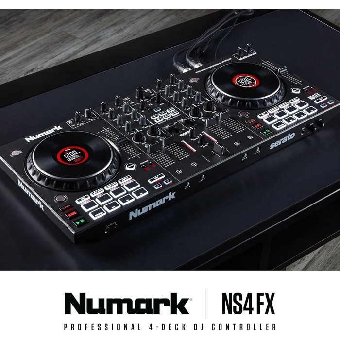 DJ контролер Numark NS4FX 4-канальний з touch-jogwheels, Pads та ефектами, Serato DJ Lite