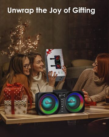 Караоке система All-in-One з Bluetooth, 2 мікрофонами та акустикою 30W, PA система для вечірок (Чорний)