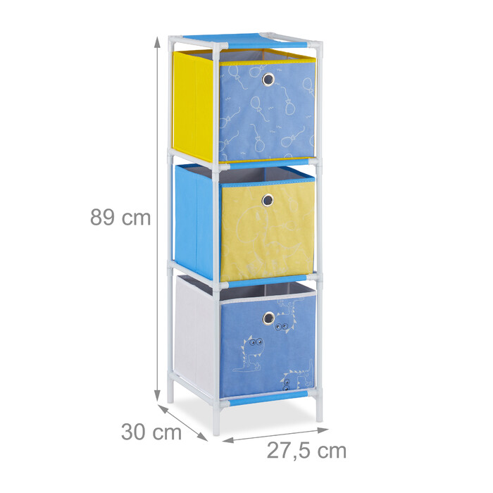Relaxdays Kids' Shelf Dino with Boxes