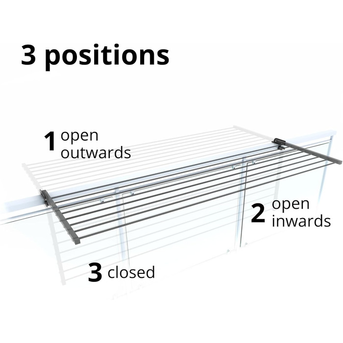 Сушарка для білизни Foxydry Duo антрацит 162 см для балкона, тераси, перил - розкладна, з нержавіючої сталі та алюмінію