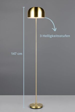 LED настільна лампа Julien, акумуляторна, USB-C, бездротова, диммування торканням, Ø 12 см, металева, 1,5W, матове латунь