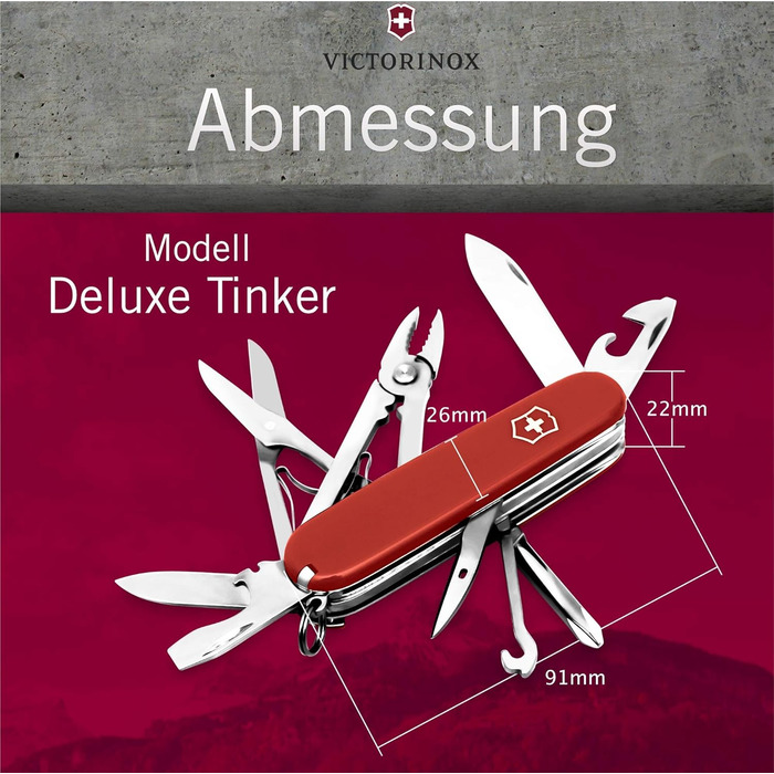 Мультитул Victorinox Deluxe Tinker з гравіюванням, 17 функцій, ніж для чоловіків, мультиінструмент з нержавіючої сталі