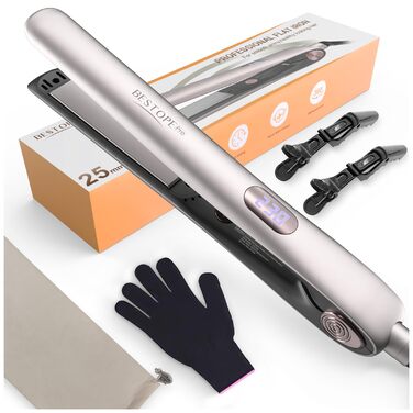 BESTOPE PRO 2-в-1: випрямляч та плойка для волосся, швидкий нагрів 15с, іонізація, керамічне покриття, зменшує пухнастість, 3D-плавальні пластини, LCD-дисплей, 120-230°C, сріблясто-сірий