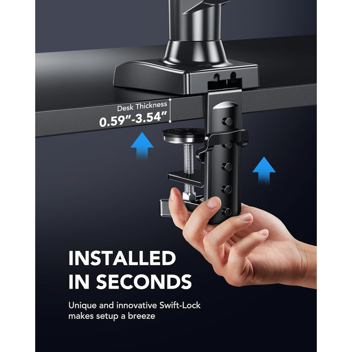 Кріплення для монітора HUANUO, 13-32 дюйми, регульований, VESA 75/100 мм, чорний