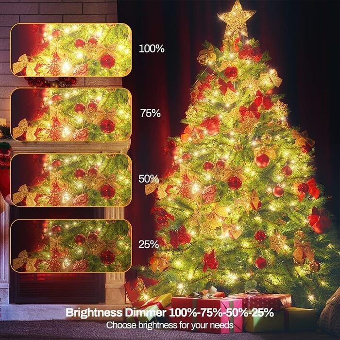 Гірлянда світлодіодна зовнішня 10м, 100 LED, тепле біле та кольорове світло, з пультом, таймером, 11 режимів, для декору балкона, саду, вечірки, весілля, ялинки