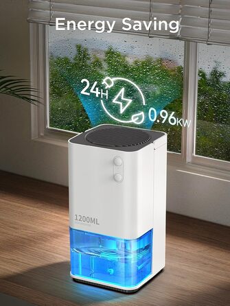 Electric Dehumidifier, EasyAcc® 1200ml Dehumidifier Small Quiet Portable Mini Room Dehumidifier Automatic Against Humidity Dehumidifier for Office/Bedroom/Bathroom with Colored Night Light