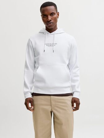 Чоловічий білий худі з капюшоном та логотипом JACK & JONES, розмір M