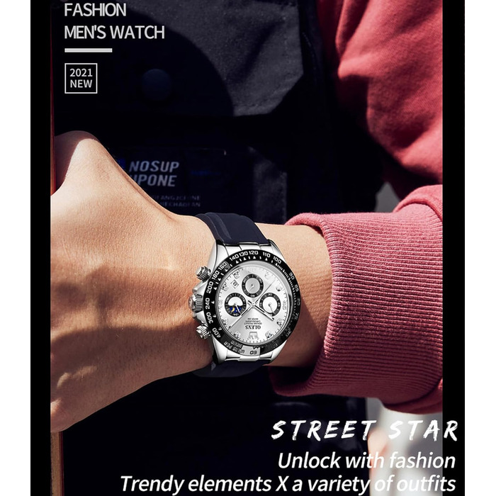 Годинники чоловічі OLEVS з хронографом, кварцові, світлові, сріблясті (2875-ilver)