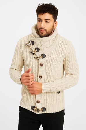 Чоловічий кардиган Eif Neson з ґудзиками, світло-бежевий, Regular Fit, для повсякденного та ділового стилю