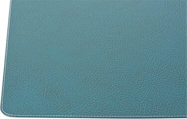 Placemats and Coasters made of Recycled Leather Table Sets, 2 Table Placemats, 40x30 cm and Coasters 10x10 cm (Petroleum Green)