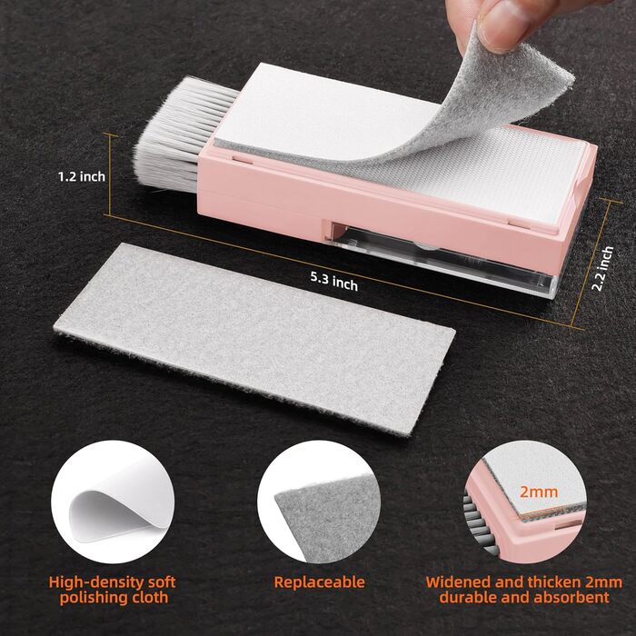 Набір для чищення клавіатури Ordilend: для ноутбука, MacBook, телефону, планшета, комп'ютера. З щіткою. Рожевий.