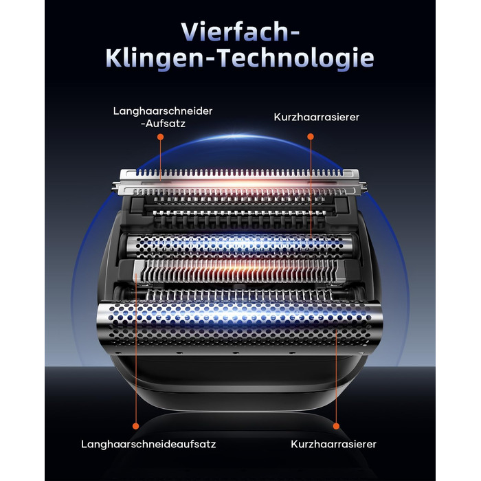 Електробритва чоловіча Kensen Mini Foil Shaver USB-C, водонепроникна, для сухого гоління бороди та обличчя, чорна
