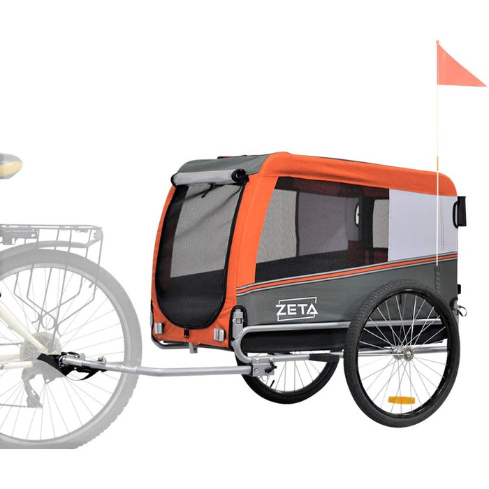 PAPILIOSHOP: Причіп для собак та котів, візок для домашніх тварин (Оранжевий L)