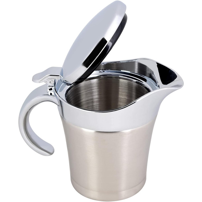 Saucepan, Sauce Pot, Stainless Steel Sauce Creamer Insulated, 304 Stainless Steel Heat and Cold Insulated, Double-Walled, Sauce Pot, Serving Creamer (Small 450Ml)
